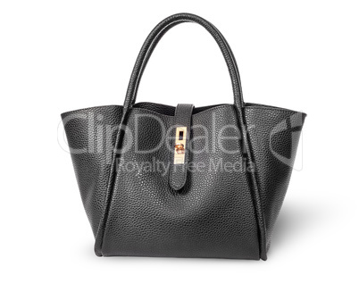 Black elegant leather ladies handbag