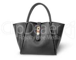 Black elegant leather ladies handbag