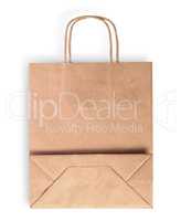 Blank folded brown paper bag for food