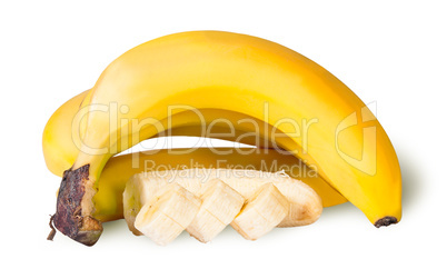 Bunch Of Whole And Sliced Banana