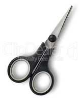 Closed small scissors with black handles