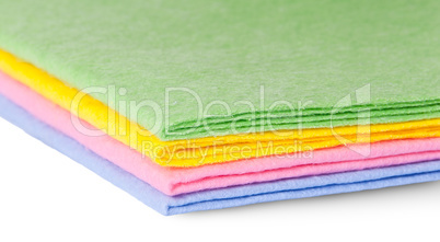 Closeup multicolored cleaning cloths