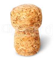 Closeup of champagne cork vertically top view