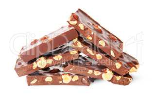 Closeup Of Pieces Of Dark Chocolate