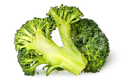 Closeup of whole and half broccoli