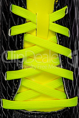 Closeup of yellow laces