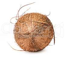 Coconut lying on the side of top