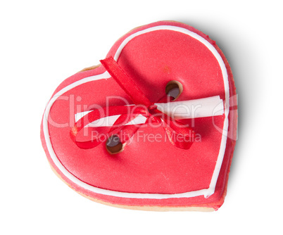 Cookies heart with note on top