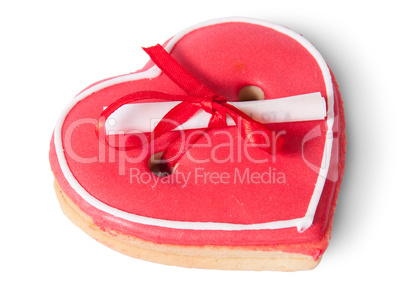 Cookies heart with note