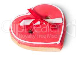 Cookies heart with note