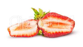 Cut in ripe juicy strawberries