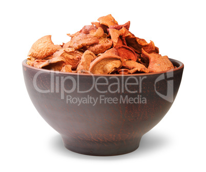 Dried Apples In A Ceramic Bowl