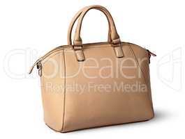 Elegant women beige handbag rotated rear view