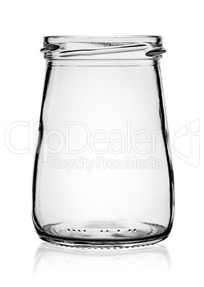 Empty glass jar without cap