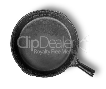 Empty old cast iron frying pan