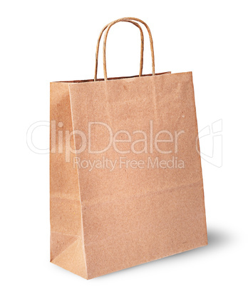 Empty open brown paper bag for food vertically