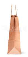 Empty open paper bag for shopping side view