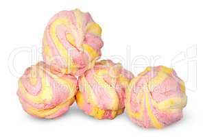 Four in the row yellow and pink marshmallow