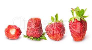 Four strawberries in a row