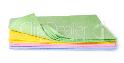 Full size multicolored cleaning cloths one folded