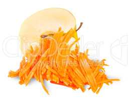 Half An Apple With Grated Carrot