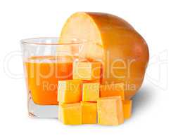 Half Pumpkin And A Glass Of Pumpkin Juice