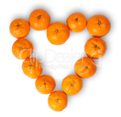 Heart-Shaped Group Of Tangerines