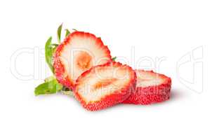 Juicy ripe strawberries sliced