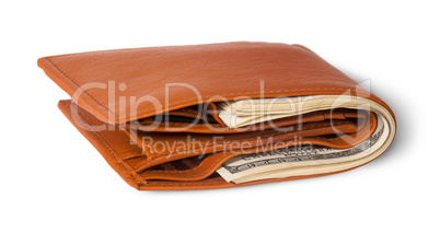 Leather Wallet Full Of Dollars