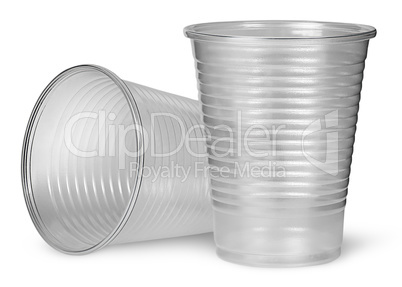 Lying and standing plastic cups