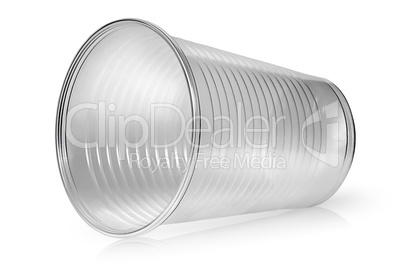 Lying horizontally plastic cup