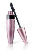 Mascara brush wand applicator tilted pink