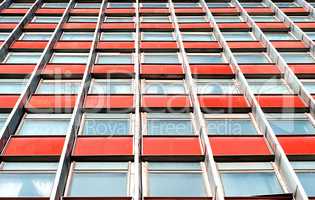 Multistory office building with terracotta panels