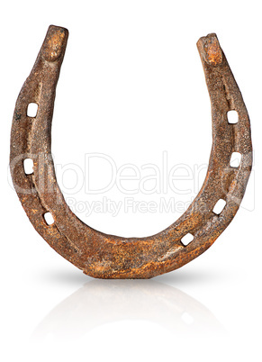 Old rusty horseshoe vertically