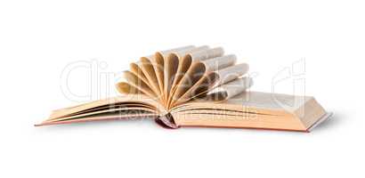 Open book with folded pages rotated