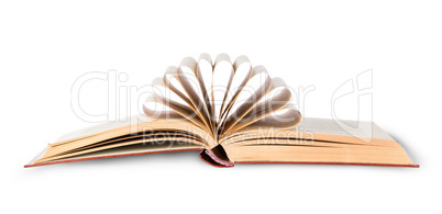 Open book with folded pages