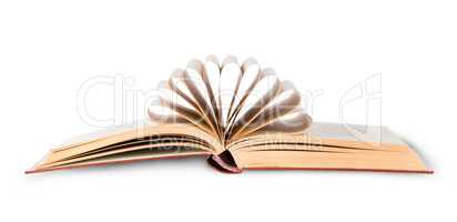 Open book with folded pages