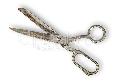 Opened old tailor scissors