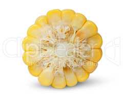 Piece of corn cob an end view