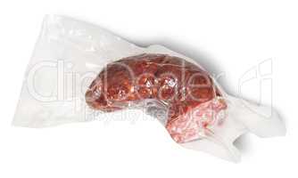Piece Of Sausage In Vacuum Packing