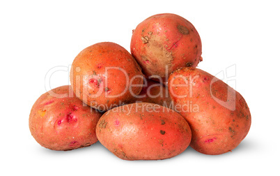 Pile of dirty potatoes