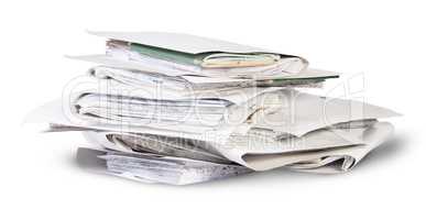 Pile of files in chaotic order rotated