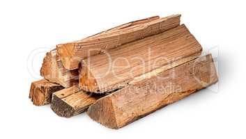Pile of firewood rotated