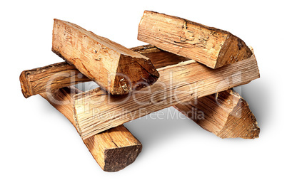 Pile of firewood stacked at each other