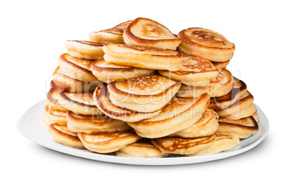 Pile Of Pancakes On A White Plate Rotated