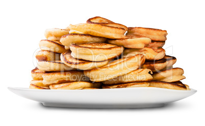 Pile Of Pancakes On A White Plate