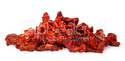 Pile of ripe red dried tomatoes