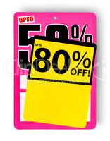 Pink and yellow Super Sale sign