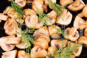 Quartered Roasted Champignons With Dill