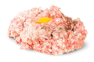 Raw Ground Beef With Egg And Black Pepper